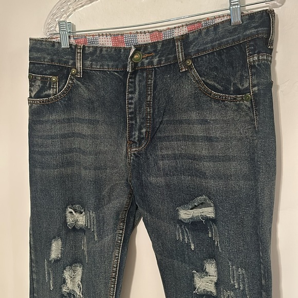 🎈3/$25🎈NWT Men’s Destructed Skinny Jeans 34x30 - Picture 2 of 7